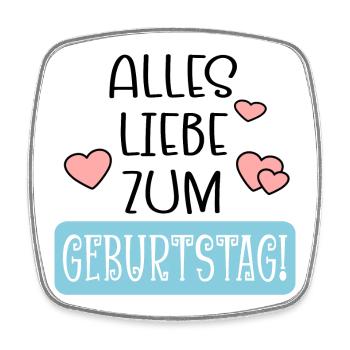GEBURTSTAGSSPRÜCHE - ALLES LIEBE ZUM GEBURTSTAG - Viereckiger Kühlschrankmagnet - Weiß - Vorne
