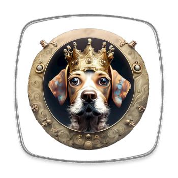 Roi des chiens - Magnet carré - blanc - Devant