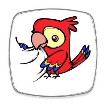 Parrot, Bird, Zoo, Animal, Bird Lover, Pet - Square fridge magnet - white - Front