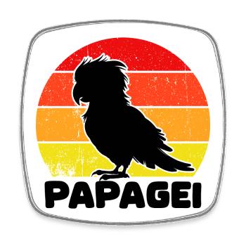 oiseau, perroquet, amoureux des animaux, animal de compagnie, tropical, - Magnet carré - blanc - Devant