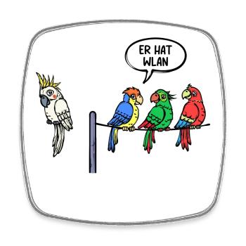 Zootiere Statement Papagei Vogelliebhaber Vögel - Viereckiger Kühlschrankmagnet - Weiß - Vorne
