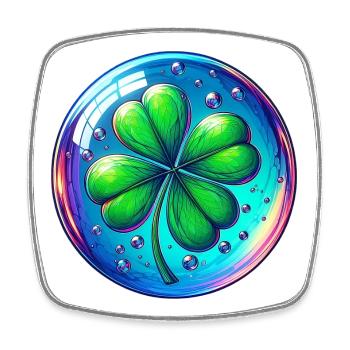 Four-leaf clover - Square fridge magnet - white - Front