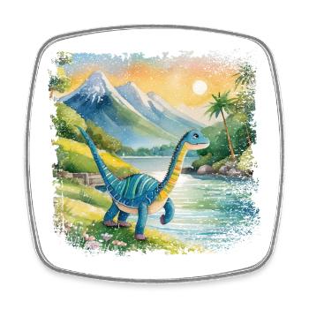 Niedlicher junger Thesaurus Kinderbuchstil Aquarel - Viereckiger Kühlschrankmagnet - Weiß - Vorne