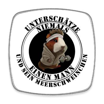 Girls & Guinea Pigs – Funny Saying - Square fridge magnet - white - Front