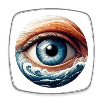The Tidal Eye - Square fridge magnet - white - Front
