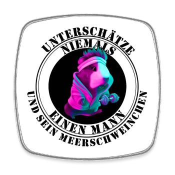 Guinea Pig Graphic Meerschweinchen - Viereckiger Kühlschrankmagnet - Weiß - Vorne