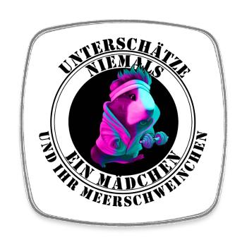 Guinea Pig Graphic Meerschweinchen - Viereckiger Kühlschrankmagnet - Weiß - Vorne