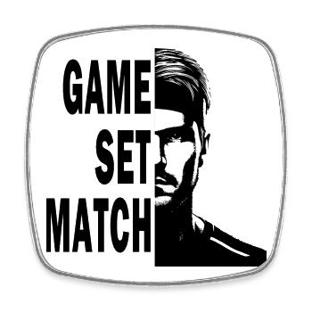 Game Set Match Tennis Portrait Design - Viereckiger Kühlschrankmagnet - Weiß - Vorne