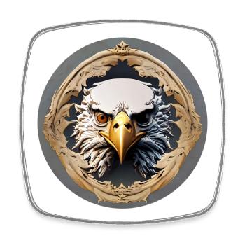 Aigle, roi des montagnes - Magnet carré - blanc - Devant
