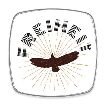 Adler mit Sonnenstrahlen-Hintergrund - Viereckiger Kühlschrankmagnet - Weiß - Vorne