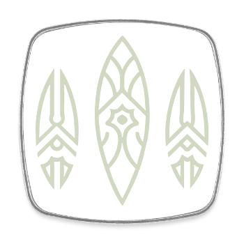 Schlankes, von Ethno inspiriertes Tribal-Design - Viereckiger Kühlschrankmagnet - Weiß - Vorne