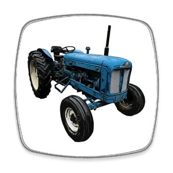 Super Tracteur - Magnet carré - blanc - Devant