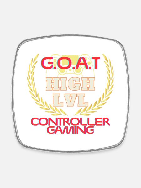 GOAT controller gamer - Square fridge magnet - white