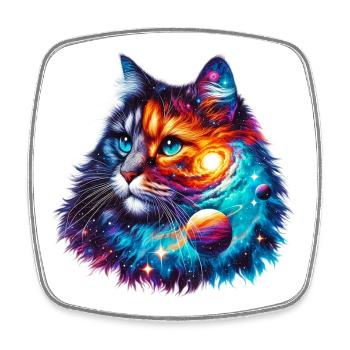 Chat - Magnet carré - blanc - Devant