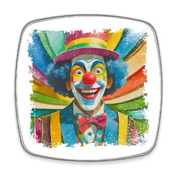 lustiger Clown im comic Style - Viereckiger Kühlschrankmagnet - Weiß - Vorne