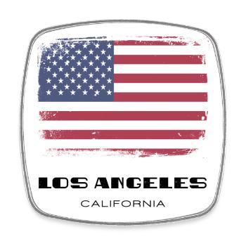 Los Angeles, California, USA - Viereckiger Kühlschrankmagnet - Weiß - Vorne