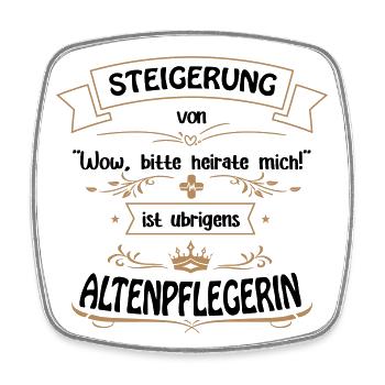 Altenpflegerin ist die Größte. Altenpflege. - Viereckiger Kühlschrankmagnet - Weiß - Vorne