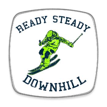 Skier Saying - Square fridge magnet - white - Front