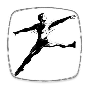 Ballet Boy Drawing - Square fridge magnet - white - Front