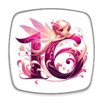 16 ans fée elfe mignon rose cadeau d’anniversaire - Magnet carré - blanc - Devant