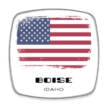 Boise, Idaho, États-Unis - Magnet carré - blanc - Devant