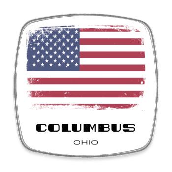 Columbus, Ohio, États-Unis - Magnet carré - blanc - Devant