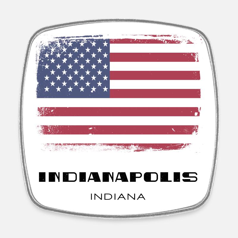 Indianapolis, Indiana, USA - Square fridge magnet - white