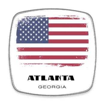 Atlanta, Géorgie, États-Unis - Magnet carré - blanc - Devant