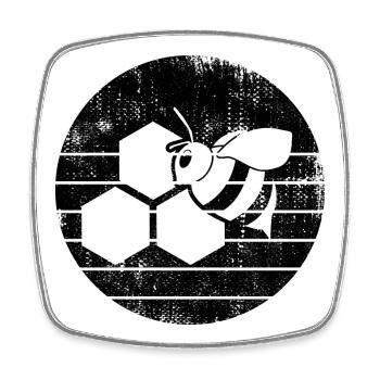 Abeille - Magnet carré - blanc - Devant