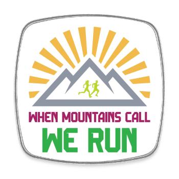 Trailrunner - Wenn die Berge rufen - wir laufen - Viereckiger Kühlschrankmagnet - Weiß - Vorne