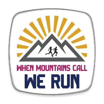 Trailrunner - Wenn die Berge rufen - wir laufen - Viereckiger Kühlschrankmagnet - Weiß - Vorne