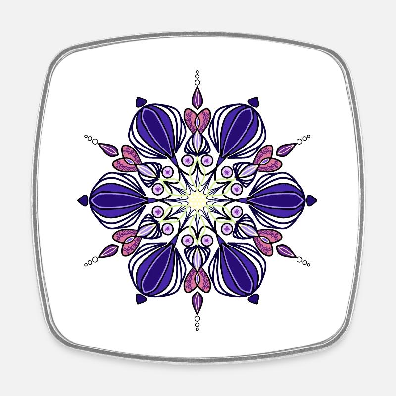 Ornament - Viereckiger Kühlschrankmagnet - Weiß