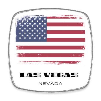 Las Vegas, Nevada, USA - Viereckiger Kühlschrankmagnet - Weiß - Vorne