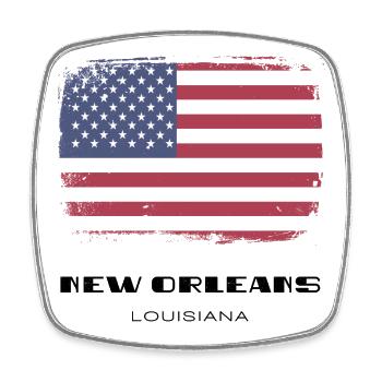 La Nouvelle-Orléans, Louisiane, États-Unis - Magnet carré - blanc - Devant