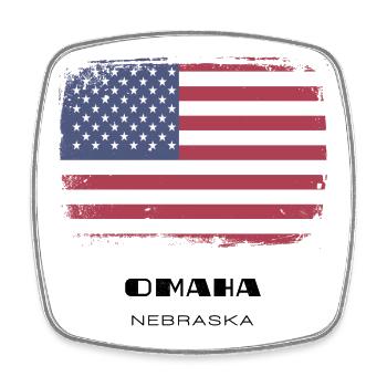 Omaha, Nebraska, États-Unis - Magnet carré - blanc - Devant