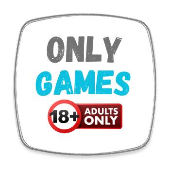 Nur Spiele 18+ Logo - Viereckiger Kühlschrankmagnet - Weiß - Vorne