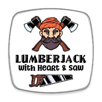 Woodwork Axe Wood Lumberjack Statement - Square fridge magnet - white - Front