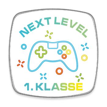 Colorful Game Console Next Level 1st Class - Square fridge magnet - white - Front