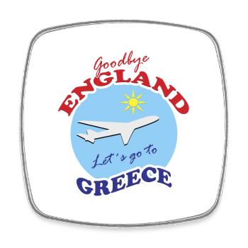 Greece Farewell Airplane Travel Design - Square fridge magnet - white - Front