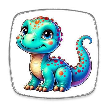 Dinosaur - Square fridge magnet - white - Front