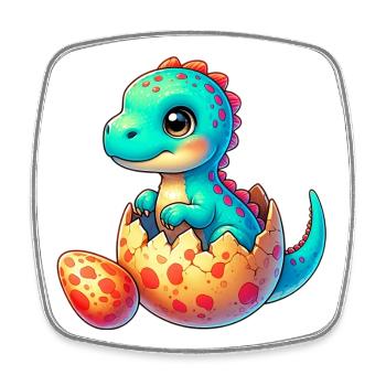 Dinosaur - Square fridge magnet - white - Front
