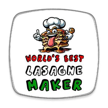 La meilleure machine à lasagnes au monde - Magnet carré - blanc - Devant