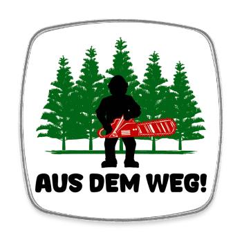 Saw Wood Statement Forestry Lumberjack Woodwork - Square fridge magnet - white - Front