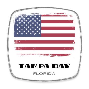 Tampa Bay, Florida, USA - Viereckiger Kühlschrankmagnet - Weiß - Vorne