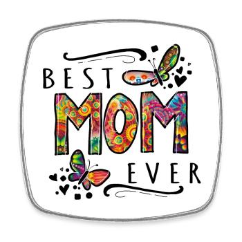 best mom ever muttertag mama bunt - Viereckiger Kühlschrankmagnet - Weiß - Vorne