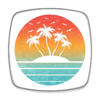 Tropischer Sonnenuntergang auf Round Palm Island - Viereckiger Kühlschrankmagnet - Weiß - Vorne