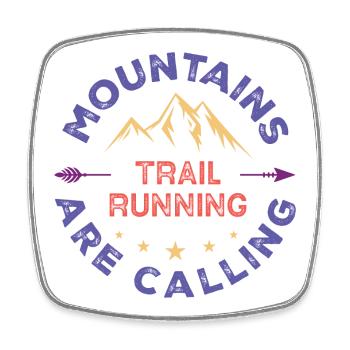 Trail Running - Mountains Are Calling - Square fridge magnet - white - Front