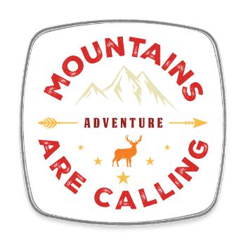 Mountains Are Calling - Outdoor Adventure - Square fridge magnet - white - Front