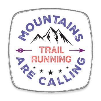 Trail Running - Mountains Are Calling - Square fridge magnet - white - Front