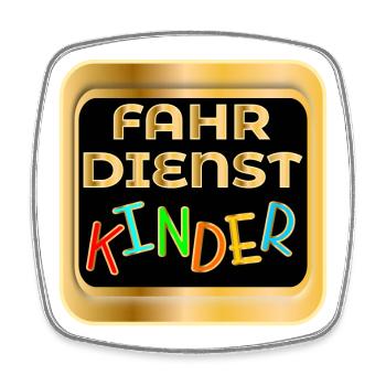 FAHRDIENST KINDER - AUTOFAHREN - Viereckiger Kühlschrankmagnet - Weiß - Vorne